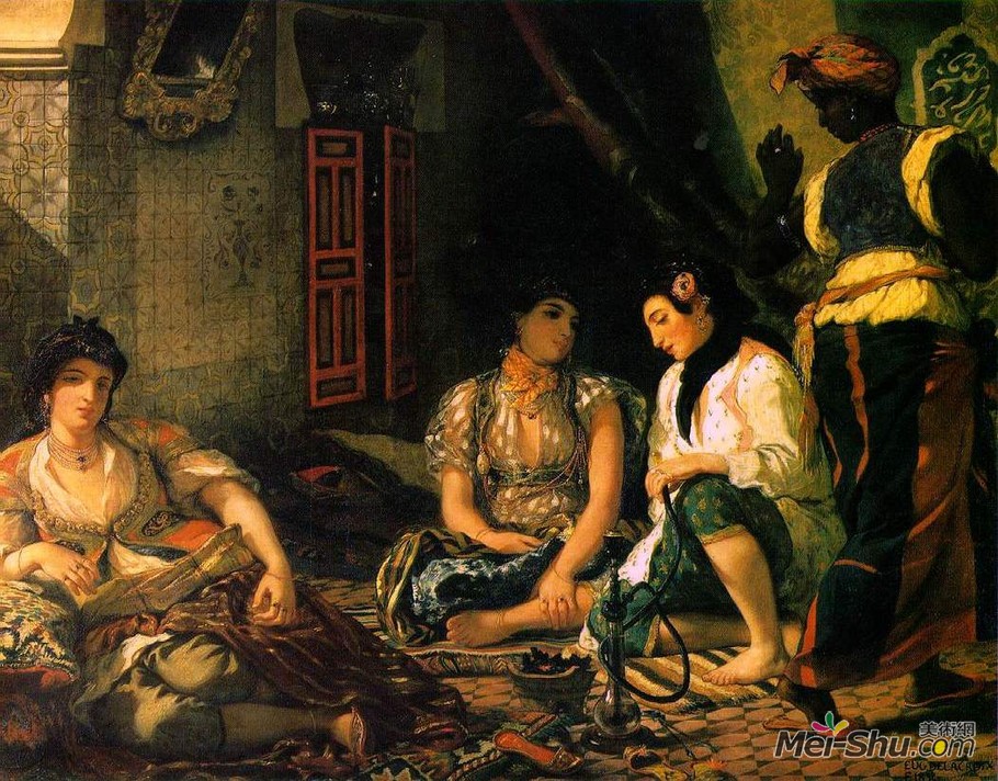 欧仁·德拉克罗瓦（Eugène Delacroix）作品 阿尔及尔的女人﹝Women of Algiers﹞