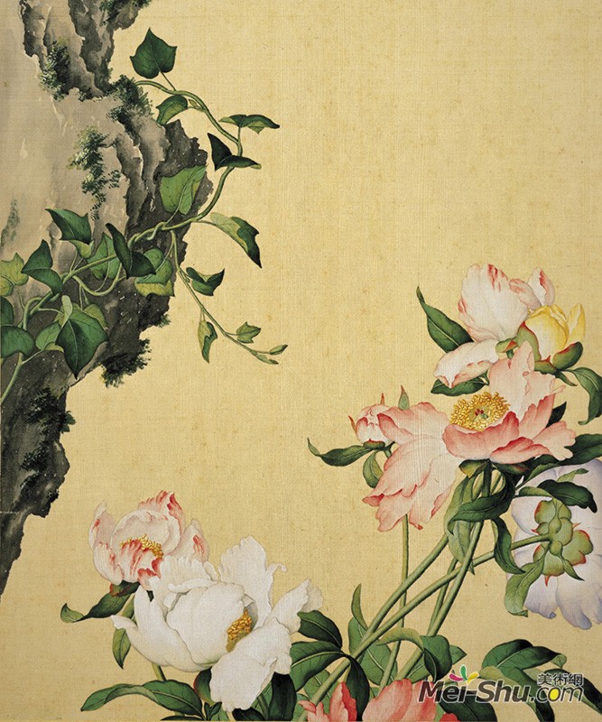 郎世宁《仙萼长春图册-芍药》