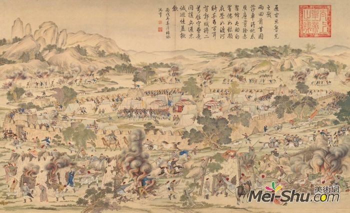 郎世宁《平定准部回部得胜图-通古斯鲁克之战》