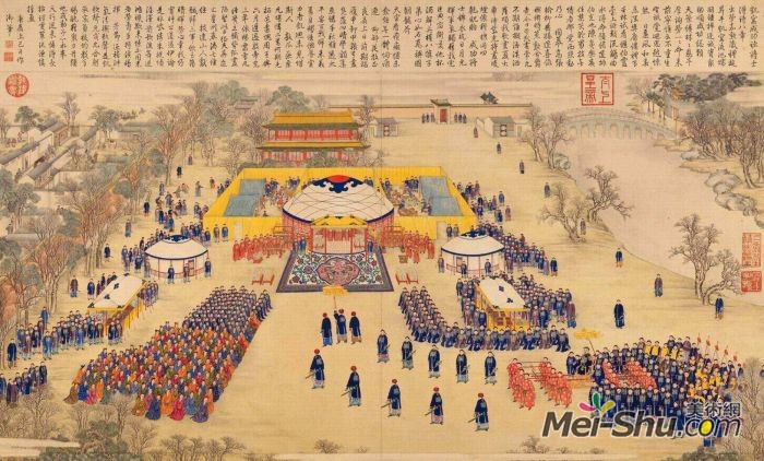 郎世宁《平定准部回部得胜图-凯宴成功诸将士》