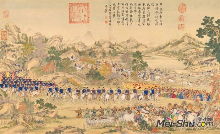 郎世宁《平定准部回部得胜图-平定伊犁受降》