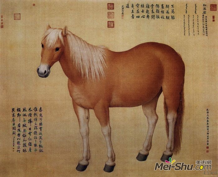 郎世宁《十骏图之红玉座》