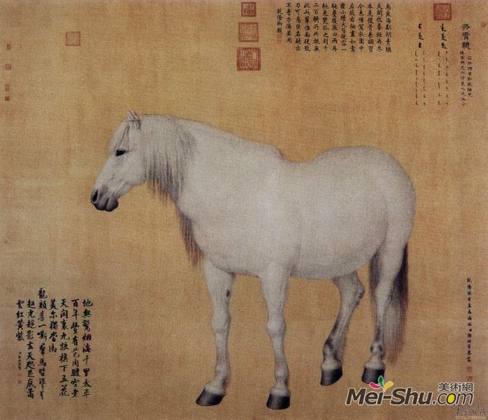 郎世宁《十骏图之奔霄骢》