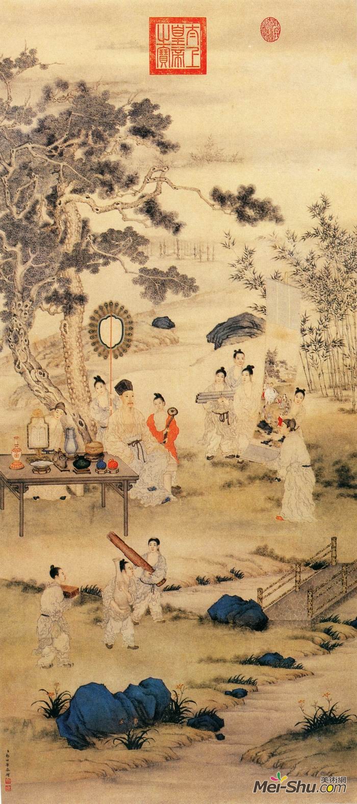 郎世宁《弘历观画图》