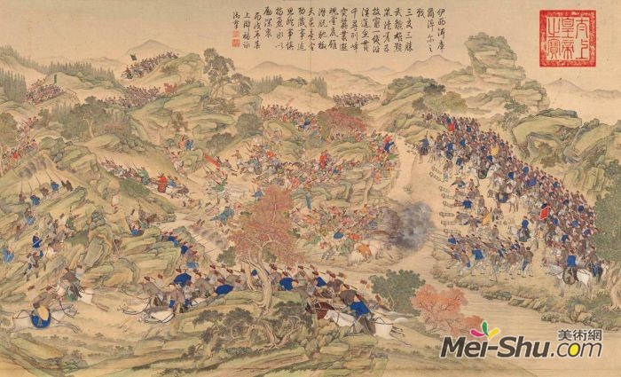 郎世宁《平定准部回部得胜图-伊西洱库尔淖尔之战》