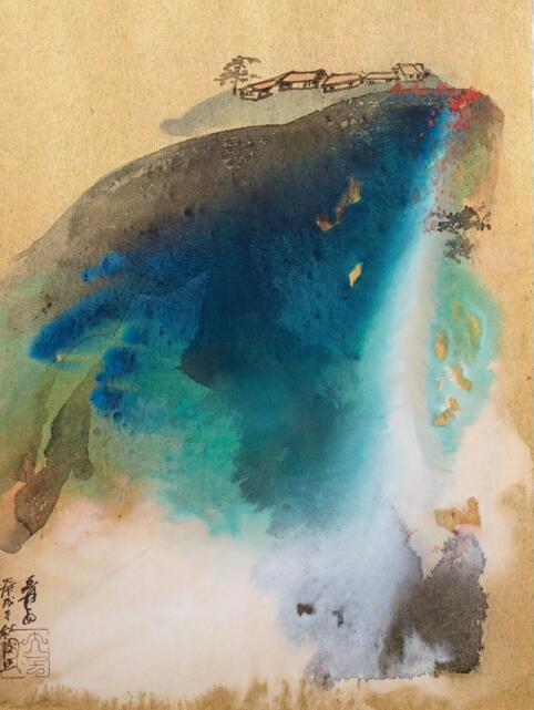张大千《秋日山居》，设色金笺 镜框，58.4 x 43.2 cm.，1970年作。估价：200,000 - 300,000美元。将于3月19日在佳士得纽约“中国书画”拍卖中呈献