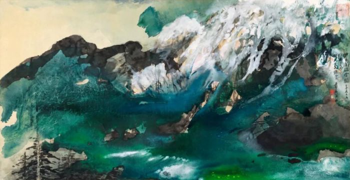 张大千泼彩画1.63亿港元成交 领衔中国书画春拍