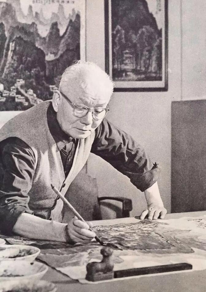 李可染作画