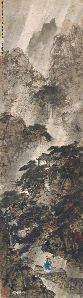 诚轩18秋拍：傅抱石《巴山烟雨》1000.5万成交