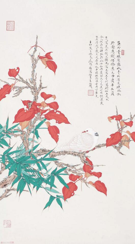 任重 b.1976 雪鸠红叶