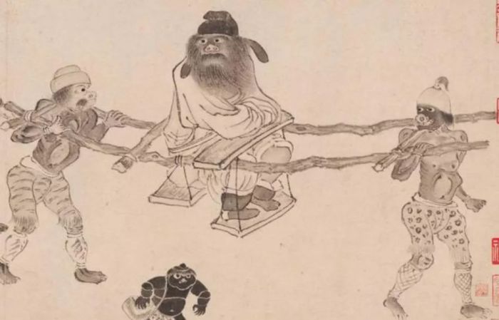 龚开 《钟馗嫁妹图》