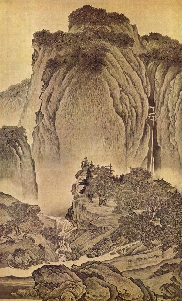 董其昌，《仿范宽谿山行旅图》，约1600年