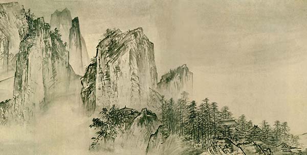 夏圭，《溪山清远图》（局部）