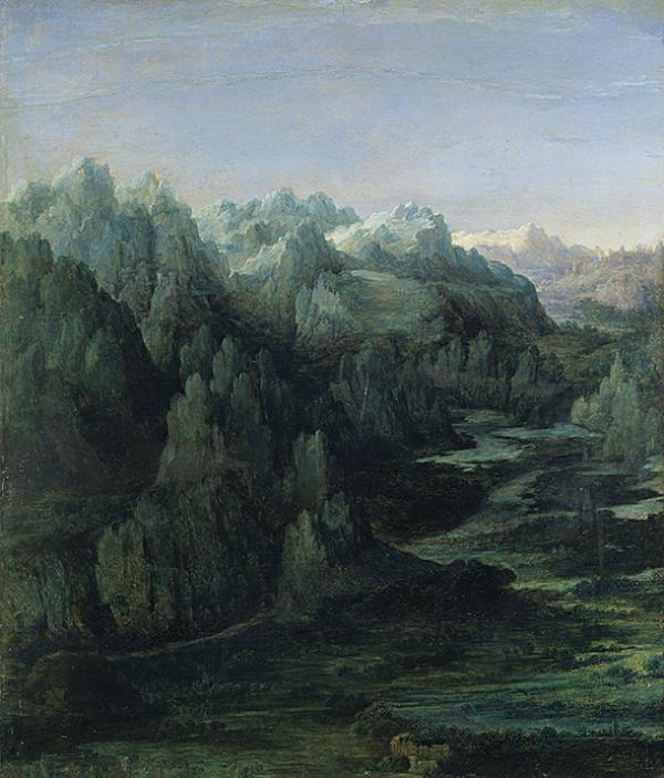 《山岳风景》，阿尔布雷希·阿尔特多费尔（1480左右-1538），木板油画，约1530年