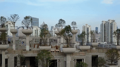 上海苏州河畔的“空中城市花园”