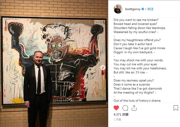 Levy Gorvy画廊联合创始人及合伙人Brett Gorvy的Instagram
