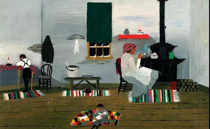 > 《内部》（Interior），1944年，贺拉斯·皮平（Horace Pippin）