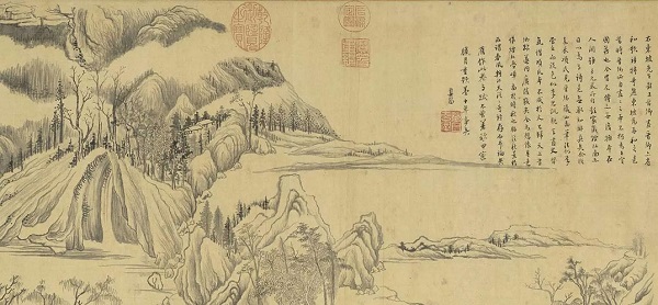 明 董其昌《烟江叠嶂图》局部 上海博物馆藏
