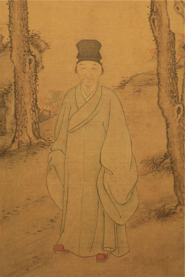 明 曾鲸 项圣谟 董其昌小像图页（局部）