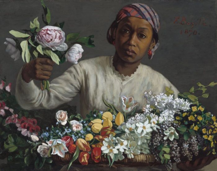 Frédéric Bazille, Young Woman with Peonies, 1870