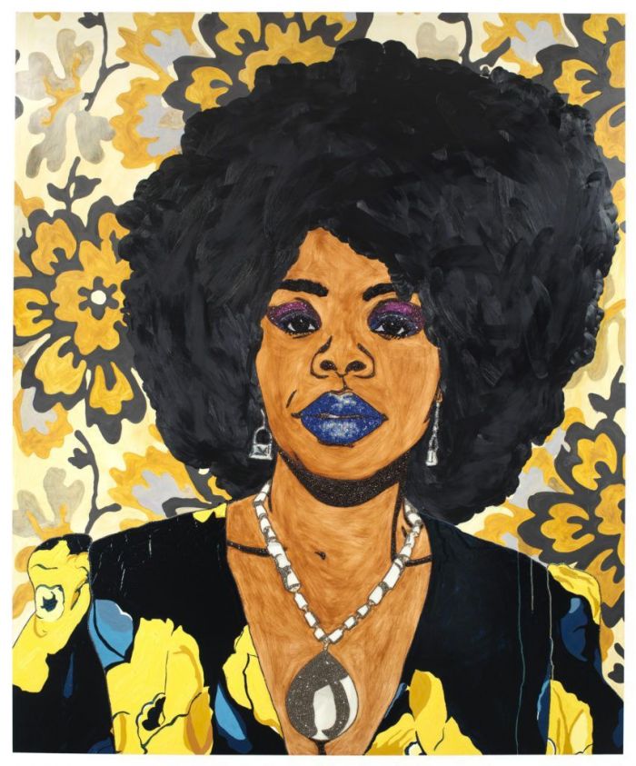 Mickalene Thomas, Din, a very beautiful black woman #1， 2012