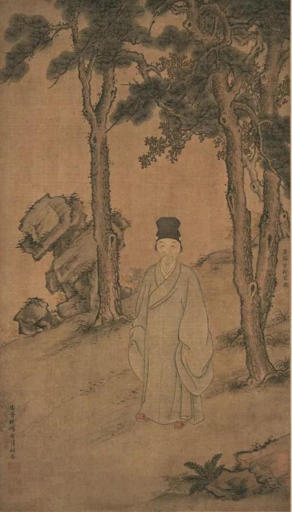 明 曾鲸、项圣谟 《董其昌小像》图页（上海博物馆藏）