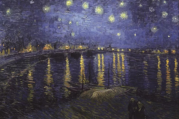 《罗讷河上的星空》1888