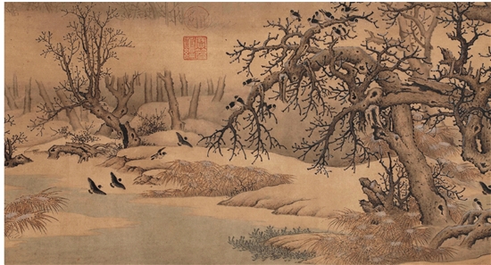 孙天牧 摹《寒鸦图》