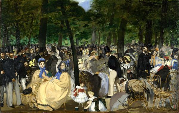 《杜乐丽花园里的音乐（Music in the Tuileries Gardens）》，马奈，1862年