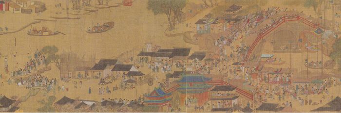 《清明易简图》，（传）张择端，绢本设色，38×673.4厘米，台北故宫博物院藏（局部）