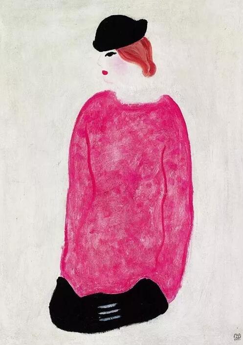 常玉 红衣女子 布面油彩 74x50cm 约1930-1940年代