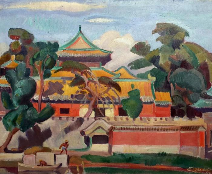 安德烈.克罗多 紫禁城 布面油彩 57x70cm 1928年