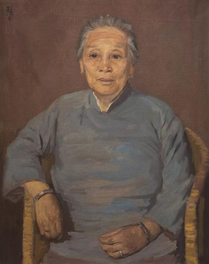 吕斯百 母亲像 布面油彩 81x65cm 1948年