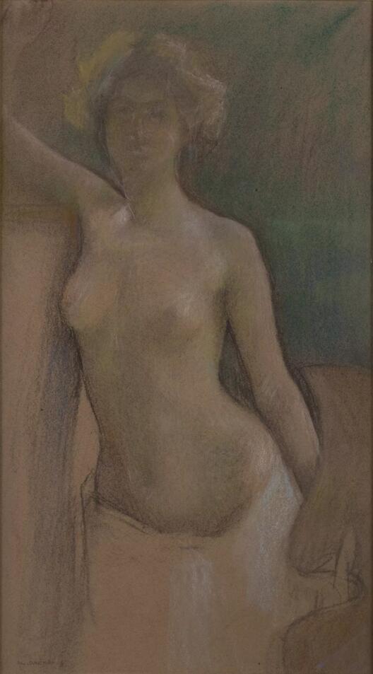 帕斯卡.达仰-布弗莱 画神缪斯 纸本炭笔及蜡笔纸60x34cm 约1890年
