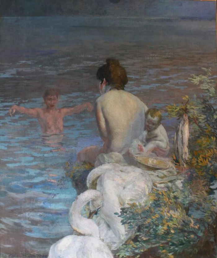 保罗.阿尔伯特.贝纳尔 湖民 布面油彩 155x130cm 1905年