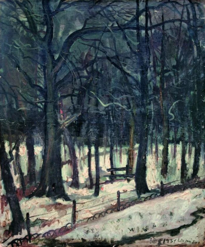 刘海粟 雪霁(卢森堡）布面油彩 72x60cm 1931年