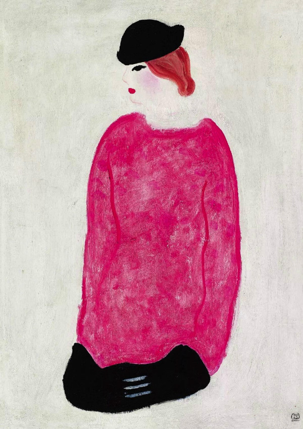 常玉 《红衣女子》 布面油彩 74x50cm 约1930-1940年代