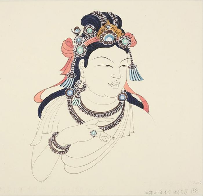 头饰手稿 南壁供养菩萨 初唐57窟（常沙娜临摹作品）