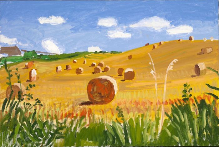 David Hockney, “Kilham to Langtoft II, 27 July 2005″, Oil on canvas, 24 x 36”, © David Hockney, Photo Credit: Richard Schmidt