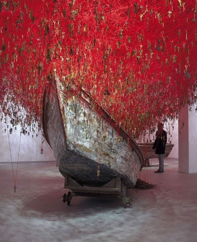 盐田千春，手中的钥匙，2015，日本馆，第56届威尼斯艺术双年展，意大利