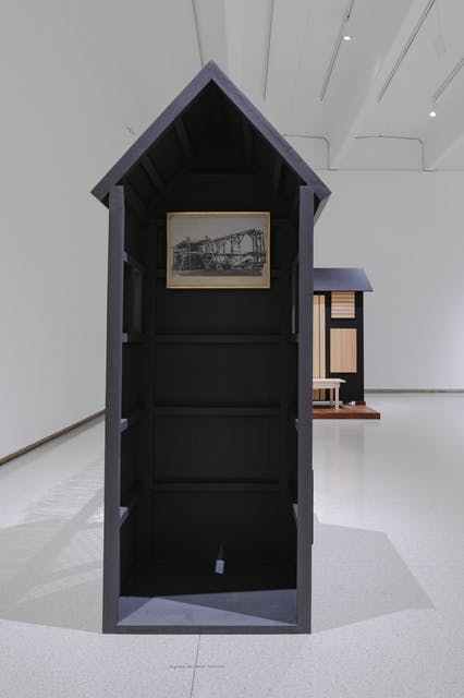 Installation view ofSiah Armajani: Follow This Line, 2018.Photo: Bobby Rogers
