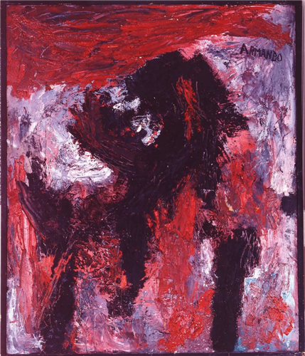 《黑色头颅6-57》，1957年，混合媒介，122厘米×101厘米，MOA藏