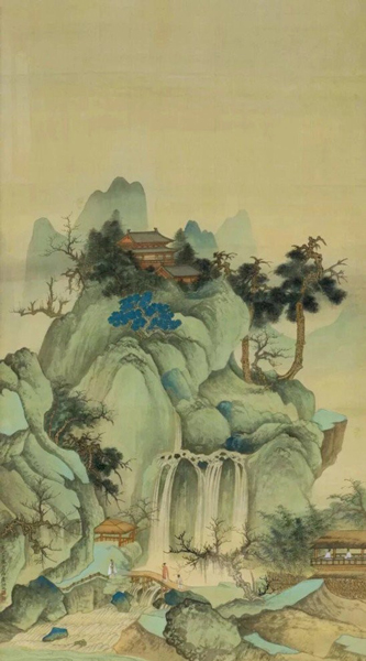 张大千，宋人山寺图。成交价：RMB 43,700,000
