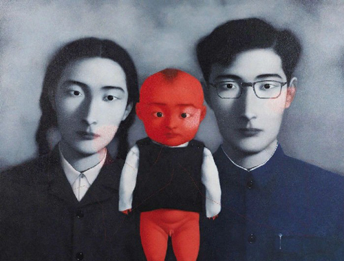 张晓刚《血缘：大家庭1号》，1996年，布面 油画，149×189.5cm，成交价：4025万人民币