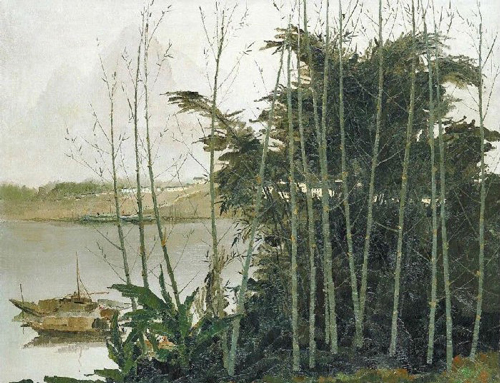 吴冠中，《漓江新篁》，1975年作，布面油画，77×96cm。成交价：7417.5万元