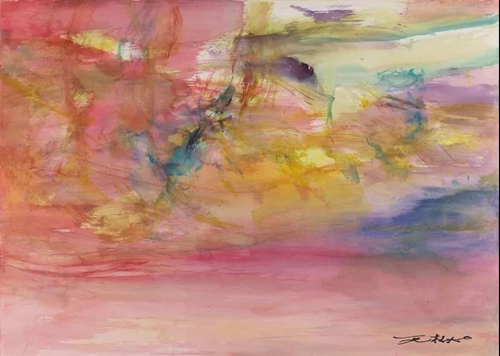 赵无极（中国/法国，1920-2013） 《无题》 水彩 纸本 71 x 99.5 cm. 2008年作 估价：人民币 400,000 - 600,000 成交价：人民币 1,680,000