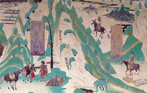  莫高窟第217窟 山间行旅 盛唐