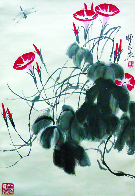 娄师白《蜻蜓牵牛图》：形神兼备 情景交融