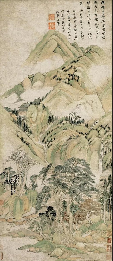 《仿赵孟頫秋山图》轴，上海博物馆藏