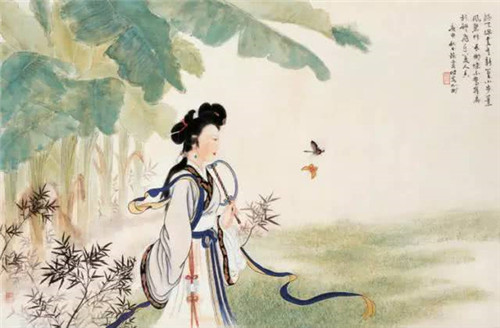 她是绝代尤物，是诗画家，微露半脸就令人魂销